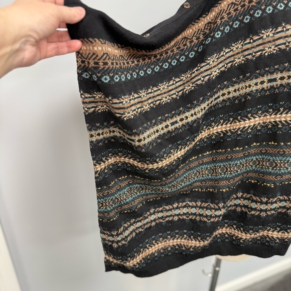 NWT J Jill 2 Way Poncho Sweater Oversized Fair Isle Print One Size Versatile New - Picture 5 of 12